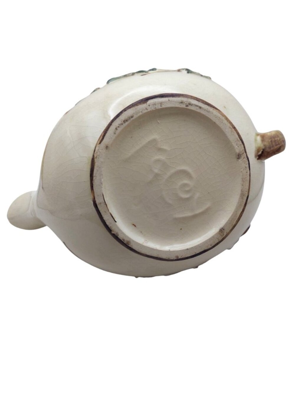 McCoy Pottery Ivy Teapot Tree Branch Handle Matching Lid Ceramic MCM Vtg 1940s - Picture 8 of 12